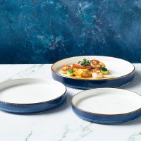 Aqua Blue Terra Porcelain Two Tone Presentation Plate